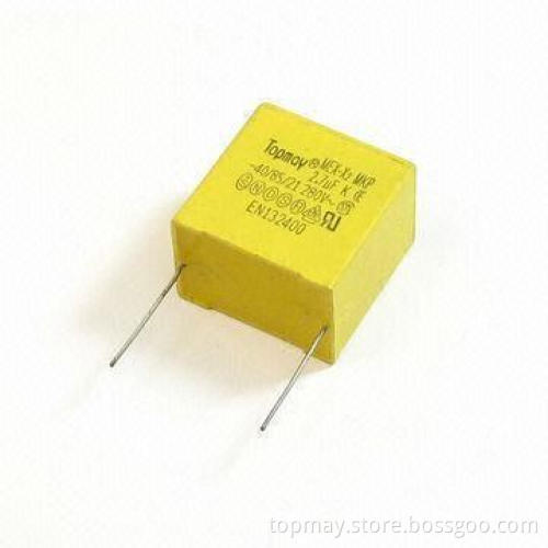 Polypropylene Film Capacitor with 2.5kV Impulse Voltage and 0.0022 to 4.7μF Capacitance Range
